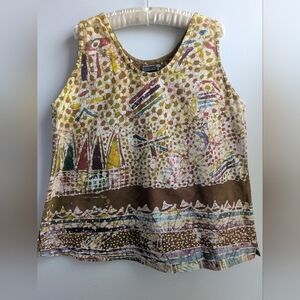 HAND DYED Batik Spirit of Courage 100% Cotton Tank Top by Nnamdi Ibenag Size M